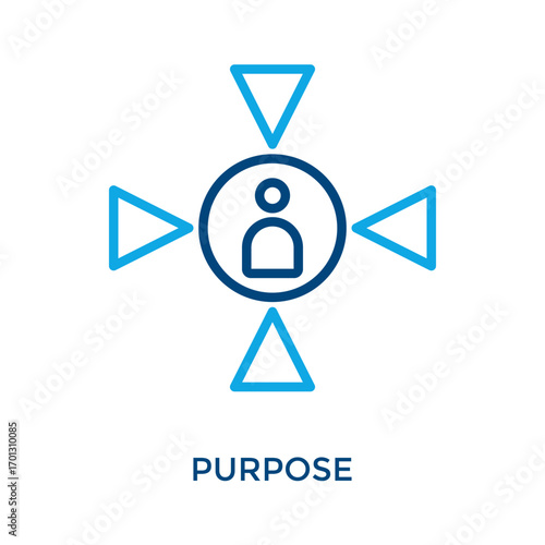 Purpose Icon Outline color Style. Vector Illustration For Graphic Design