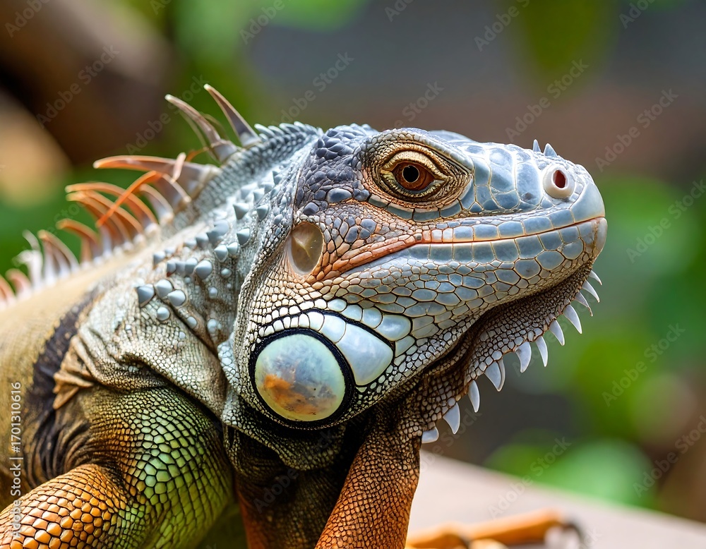 Fototapeta premium Close-up of a colorful iguana