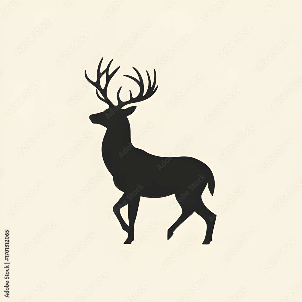 Fototapeta premium AI Generative. Majestic Deer Silhouette. 11
