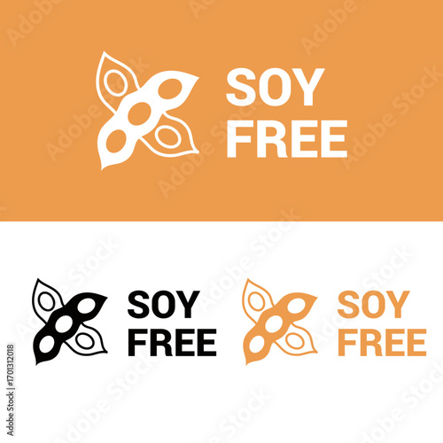Soy free label design showcasing allergen information Vector