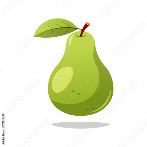Single pear fruit vector isolated on white background