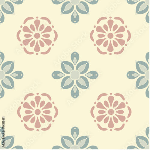 Seamless Pattern Background with Floral Theme