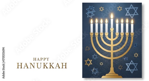 Festive Hanukkah Greeting Card Celebrate the Festival of Lights with a Beautiful Menorah