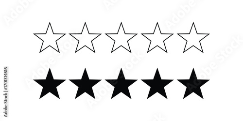 Five Stars Vector Icon – Award, Ranking, and Achievement Illustration