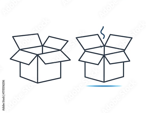 Open box, hot item, delivery, white background, e-commerce