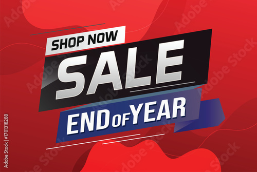 End of year Sale word concept vector illustration with lines and 3d style, landing page, template, ui, web, mobile app, poster, banner, flyer, background, gift card, coupon, label, wallpaper 