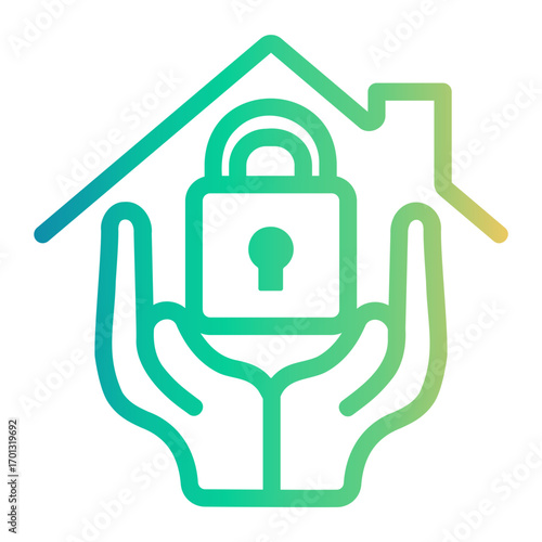 security Line Gradient Icon