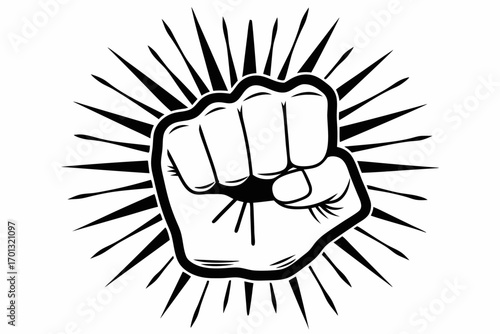 fist punching the air