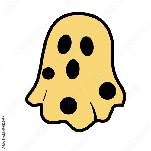 Cute Spooky Ghost Flat Icon