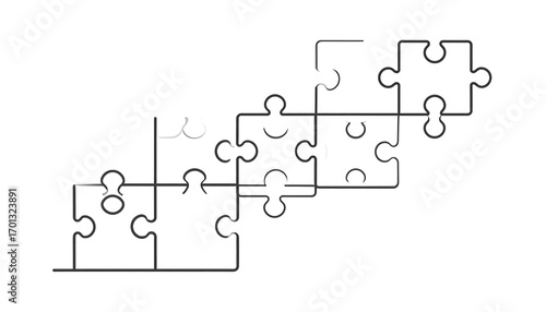 A graphic design of interlocking puzzle pieces, showcasing a conceptual representation of unity and connection.