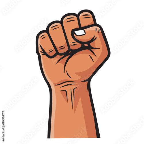 clenched fist hand vector illustration