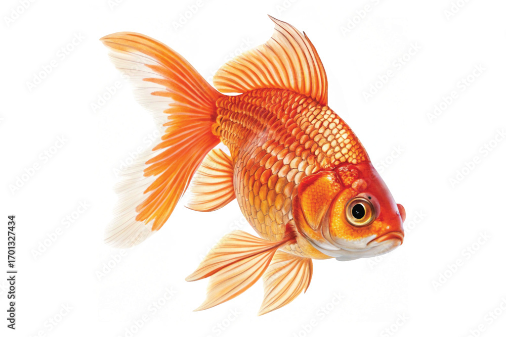 Fototapeta premium goldfish swimming pretty, doseup, background, simple,