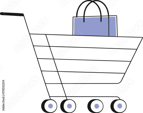 Vector illustration of a shopping cart icon for your next e-commerce design