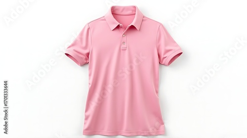 Pink Polo Shirt Isolated on White Background for Fashion and Apparel