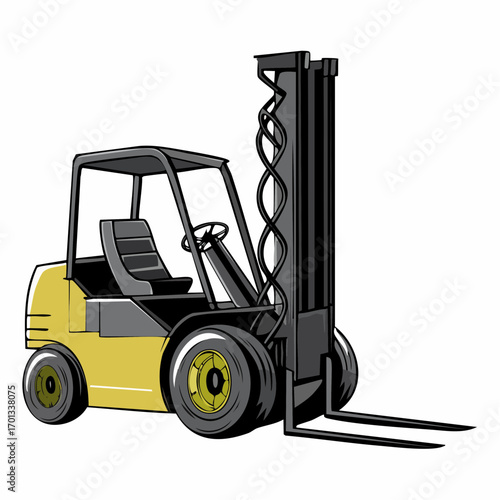 Vector Illustration of Forklift Truck