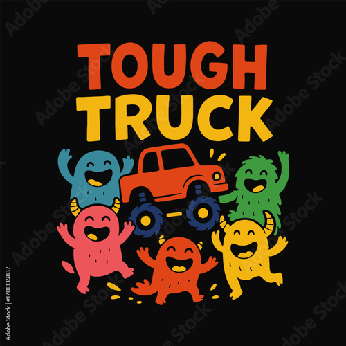 Tough truck with funny monsters