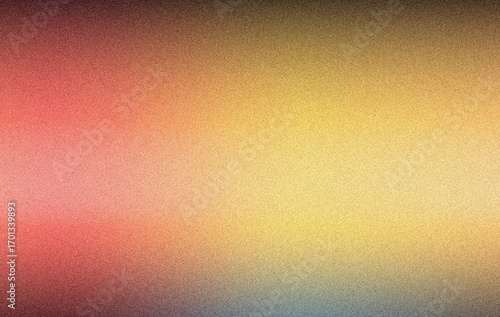 Abstract Warm-toned Gradient Background with Subtle Noise Texture:  Muted Red, Yellow, and Blue Hues, Soft Focus,  Vintage Style.