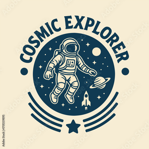 Cosmic explorer astronaut badge