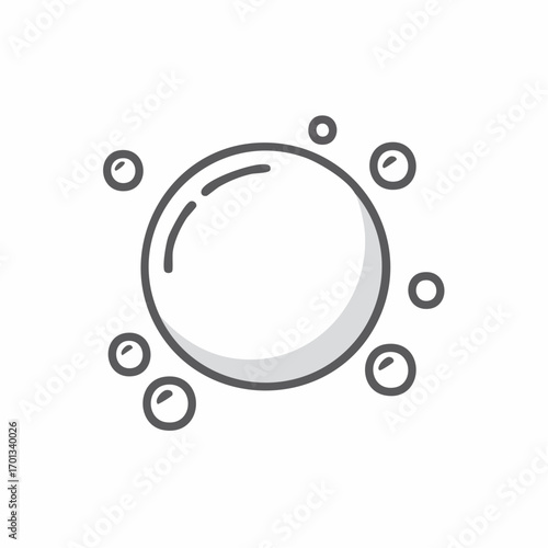 bubble icon. effervescent soap foam symbol. line icon vector stock