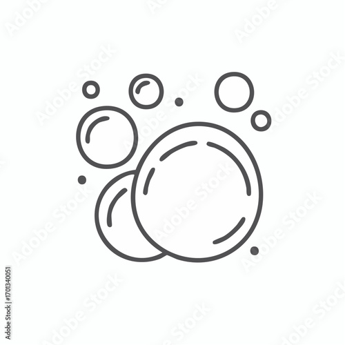 bubble icon. effervescent soap foam symbol. line icon vector stock