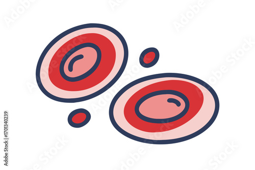Hand drawn illustration of red blood cells