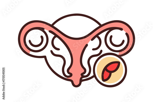 Stylized icon of female reproductive system