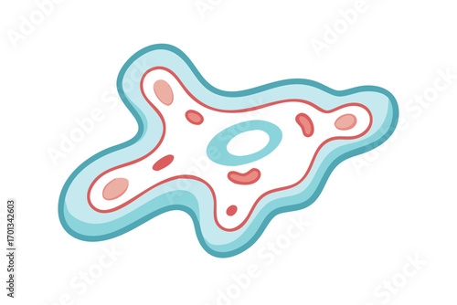 Abstract amoeba cell art
