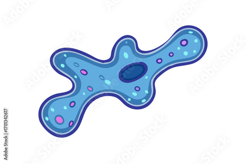 Blue amoeba illustration