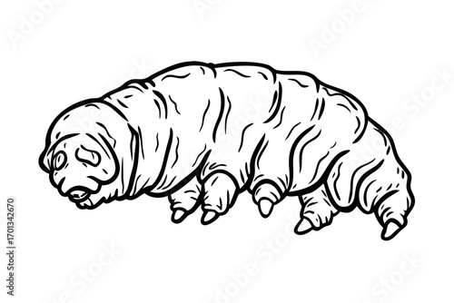 Detailed illustration of a tardigrade, also known as a water bear