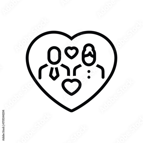 Black line icon for paternal love