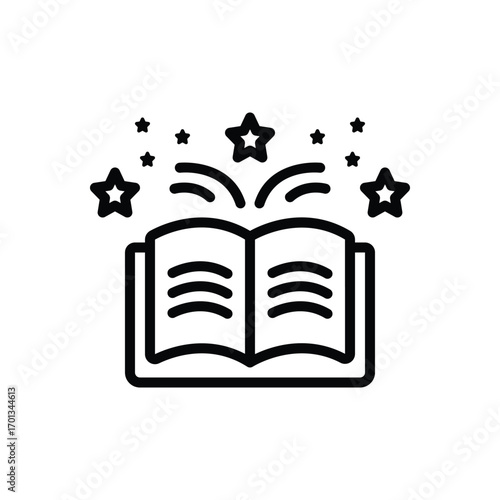 Black line icon for toddler tales