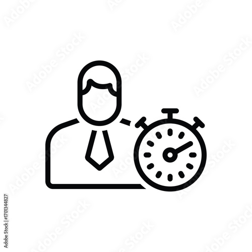 Black line icon for discipline