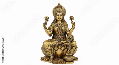 beautifully decorated goddess Lakshmi idol at home on diwali festival