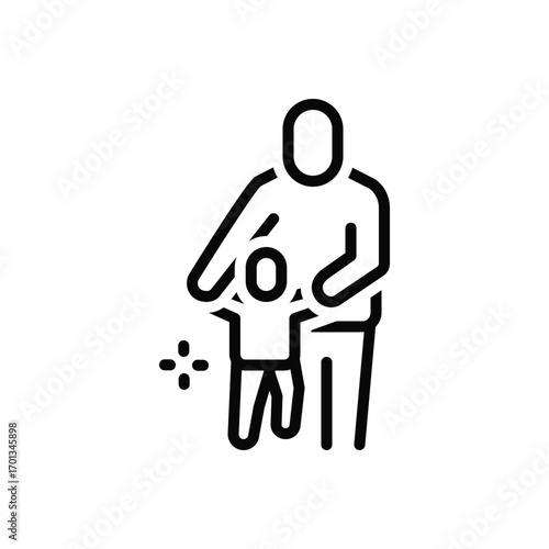 Black line icon for parental milestones