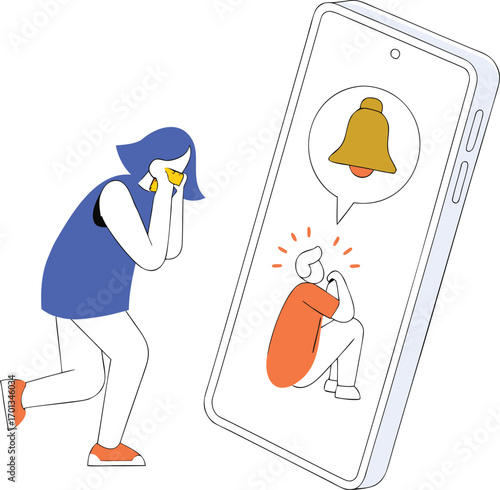 Vector drawing of a little boy playing with a ball