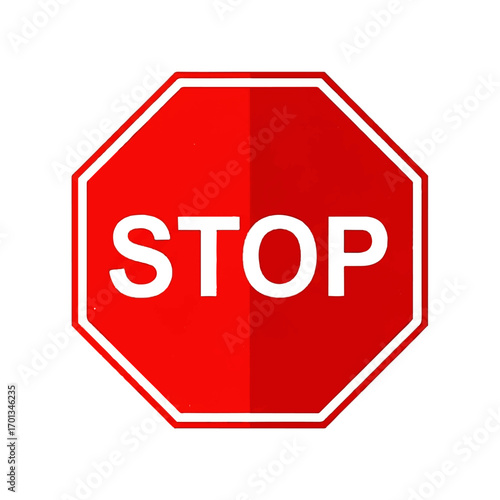 A classic red octagonal stop sign with bold white lettering