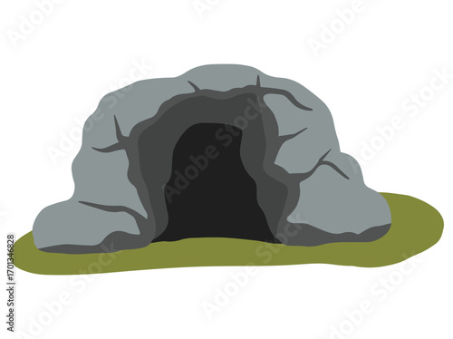 Jungle Cave Cartoon Background Illustration
