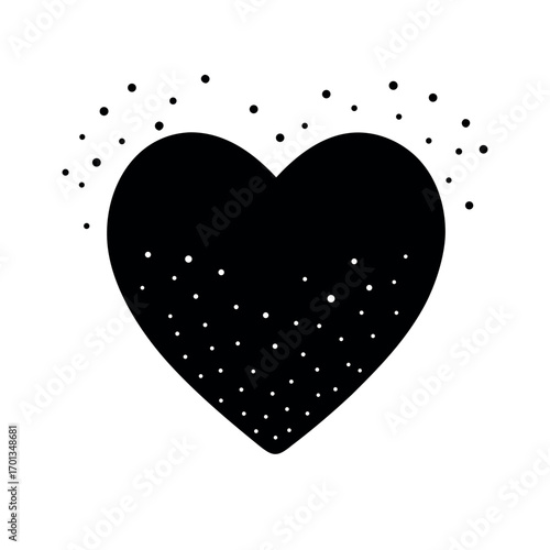 Cute glowing heart particles floating in dreamy romantic style Vector illustration