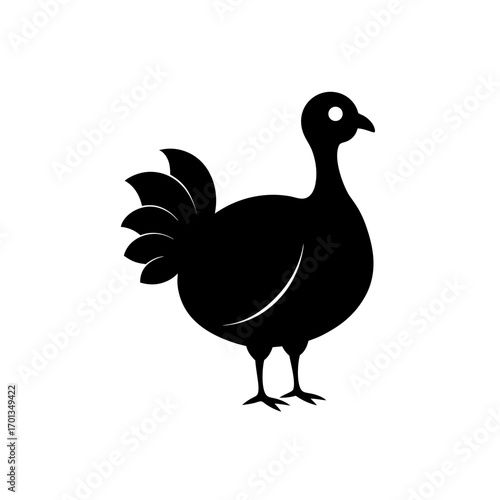 Silhouette of a standing turkey illustration on transparent background