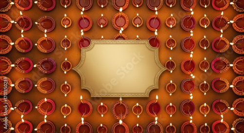 pooja decoration with oil lamps on diwali festival at home