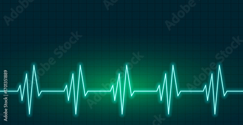 glowing neon ecg cardio heartbeat graph background