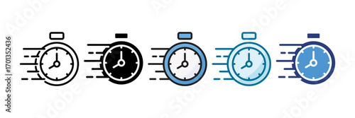 Stopwatch Timer Icon Set Multiple Style Collection