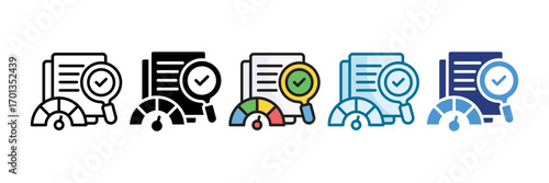 Performance Review Icon Set Multiple Style Collection