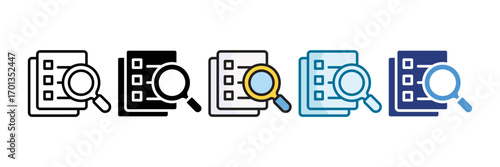 Case Study Icon Set Multiple Style Collection