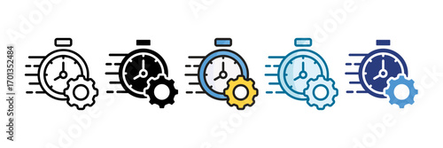 Time Management Icon Set Multiple Style Collection