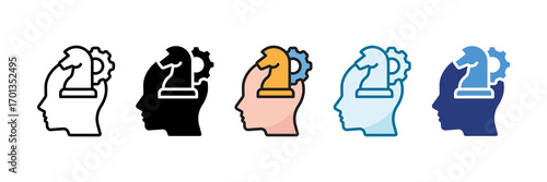 Critical Thinking Icon Set Multiple Style Collection