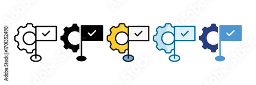 Goal Setting Icon Set Multiple Style Collection