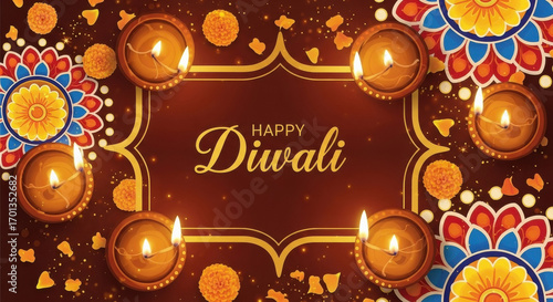 beautiful poster for diwali celebration