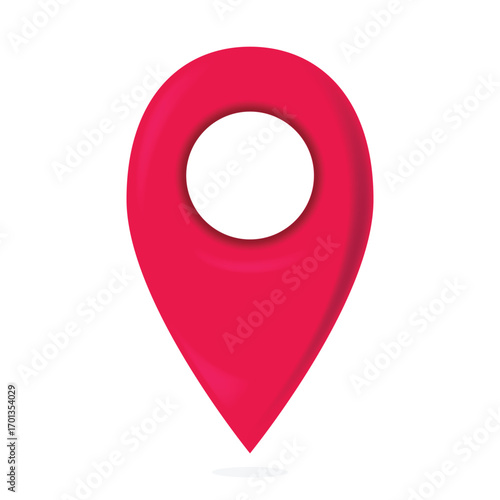 Minimal 3d red map pin marker illustration isolated on white. Ideal for gps navigation travel direction apps location concepts and modern cartography design projects