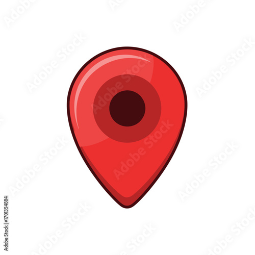 Free Download Red location marker icon, simple design, map pin. - GFXLoad